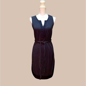 Ann Taylor petite Navy Blue polka dress 💕